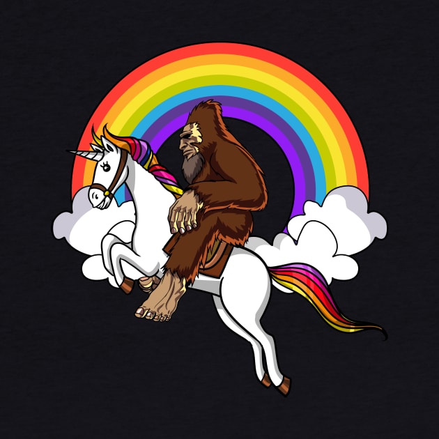 Bigfoot Riding Unicorn by underheaven